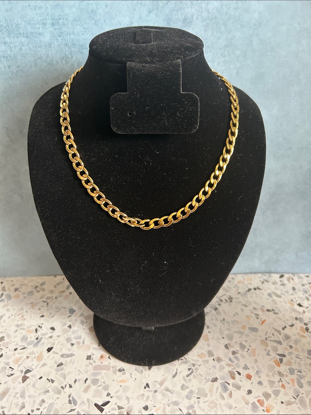 Stainless Steel Gold Plated Cuban Link Chain Necklace Unisex Design